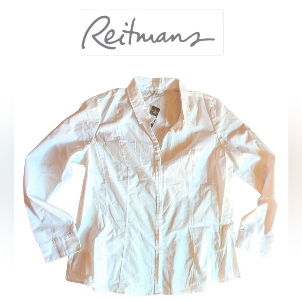 Reitmans size 15 NWT, crisp white classic button up blouse